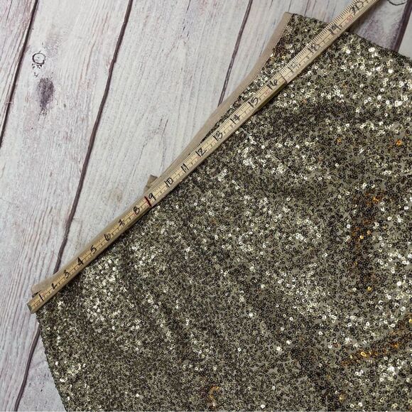Chico’s Sequin Pencil Stephanie Skirt Gold New Size 3 = XL - Picture 5 of 8